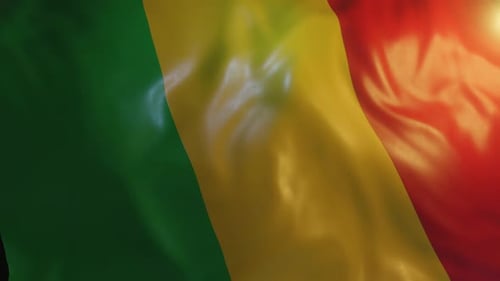 Waving Flag Seamless Loop with Green Yellow Red Stripes