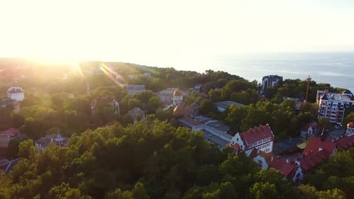 Vue aérienne de la station balnéaire de Svetlogorsk, Russie