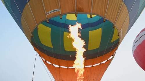 Hot Air Balloons Open Festival Balloons of Different Colours Fly Over Rocky Mountains Balloons