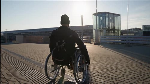 Handicapped Man in Disabilityfriendly City