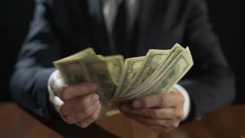 Person Counting United States Dollar Bills