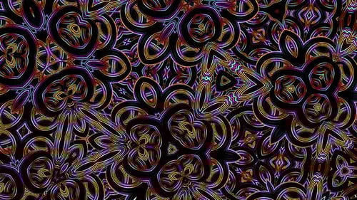 Abstract Neon Glowing Lines Kaleidoscopic Pattern Loop