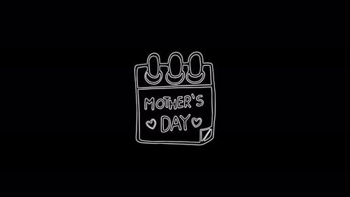 Hand Drawn Sketch Mother's Day Calendar Animation