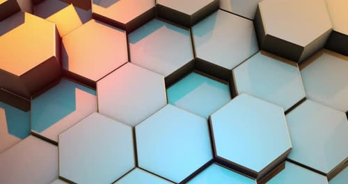 Modern Abstract Hexagon Grid Pulsating Motion Background