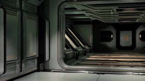 Realistischer futuristischer Scifi-Raumschiff-Korridor