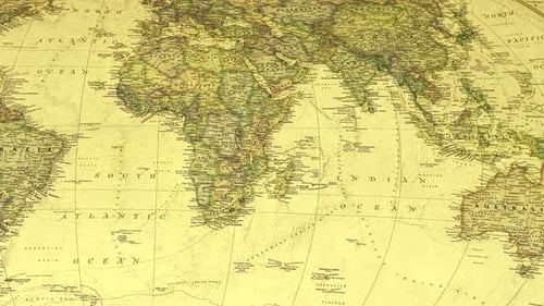 Vintage World Map On Parchment.