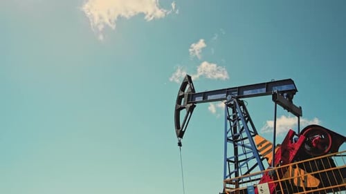 Oil Pump Jack Extracting Crude Oil Resource