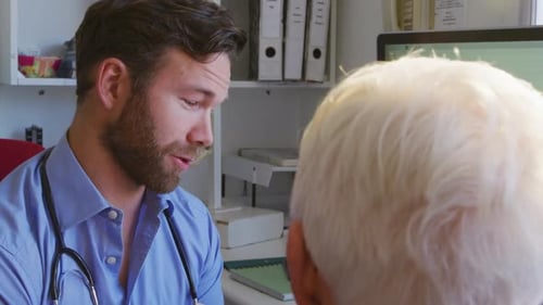 Doctor Consults Patient in Modern Medical Office