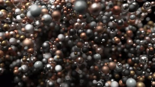 Abstract Metallic Spheres Floating Background Loop