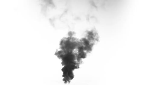 Abstract Gray Smoke Rising on a White Background