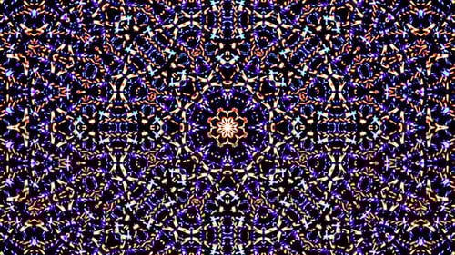 Glowing Abstract Geometric Kaleidoscope Pattern Loop Background