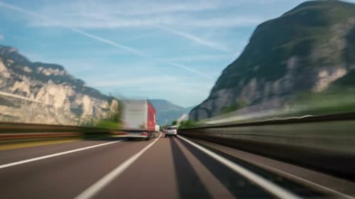 Time Lapse Driver POV Italy Highway in Dolomite