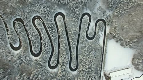 The Mountain Road in the Winter