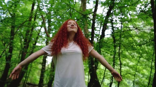 Die frische Luft im Wald genießen