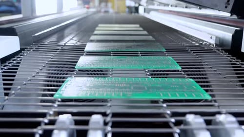 Print Circuit Board Pcb on Conveyor of SMT Automatic Pick and Place Machine for Assembly Electronic