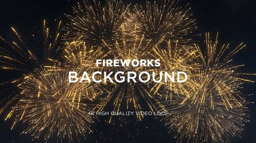 Golden Fireworks Display for Celebration and Event Overlays