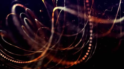 Dynamic Abstract Glowing Light Trails and Particles Background Loop