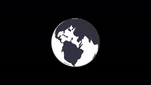 Minimalist Rotating Earth Globe Animation