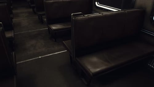 Intérieur de l'ancien train électrique soviétique