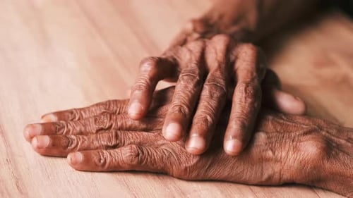Close Up of Hands of a Elderly Person