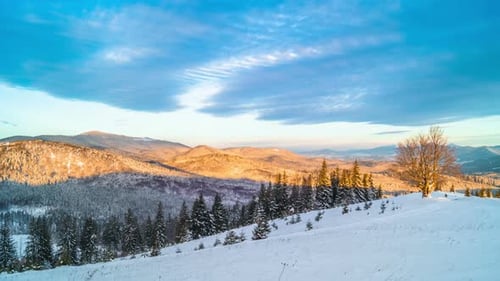 Sunrise over the Winter Mountain