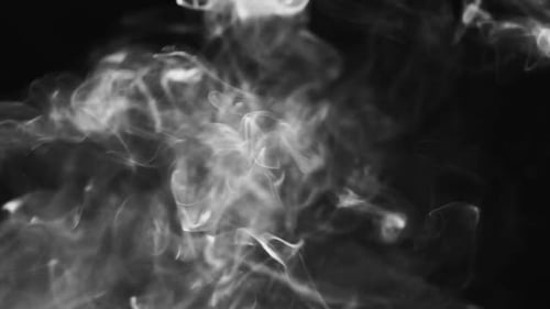 Abstract White Smoke on Black Background
