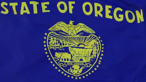 Realistic Waving State of Oregon Flag Animation