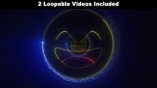Neon Smiling Face Equalizer Loop Animation