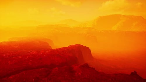 Surreal Red Planet Landscape Abstract Motion Background