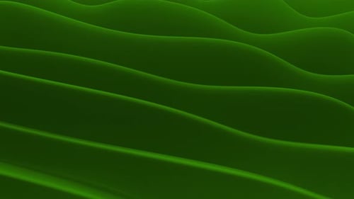 3D Abstract Waves Green Background 4K