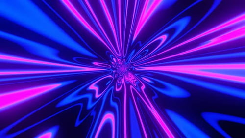 Neon Blue and Magenta Abstract Light Tunnel Animation
