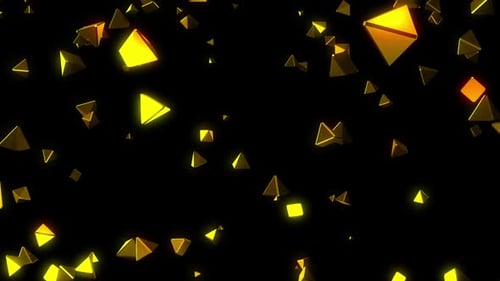 Golden Geometric Pyramids Abstract Loop Background