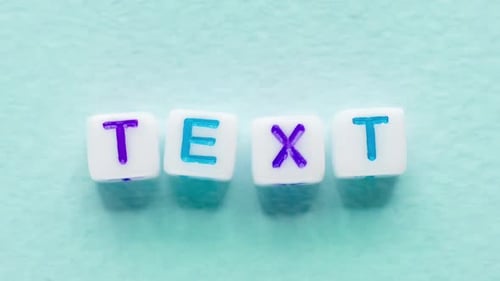 Texte Word Information Message Cubes Lettres Bleu