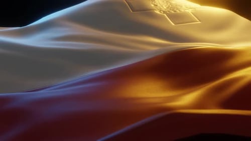 Waving Flag Background Loop with Warm and Cool Lighting