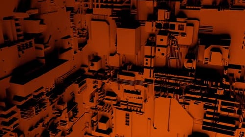 Dark red abstract high tech industrial tunnel structure