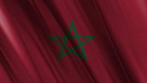 Realistic Waving Flag of Morocco Loop Animation