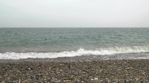slow waves in Ireland on a cloudy day