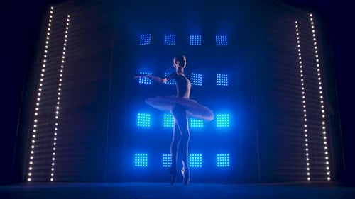 Ballerina Performs Elegant Dance Moves on Stage