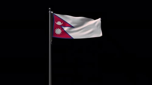 Nepal Flag With Alpha 4K