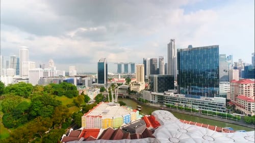 Time lapse of Building in Singapore city