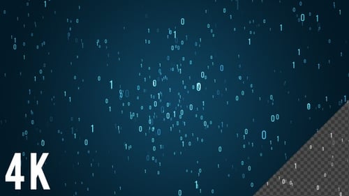 Digital Binary Code Flowing Data Seamless Loop Background