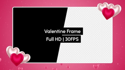Romantic Heart Frame with Alpha Channel for Videos