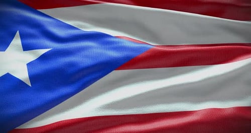 Puerto Rico National Flag Waving Animation