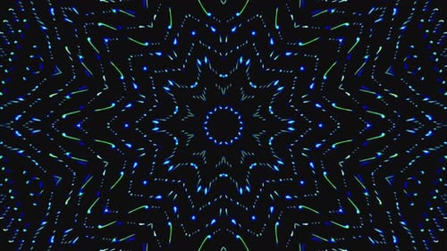 Hypnotic Kaleidoscope Light Particles Abstract Pattern Background Loop