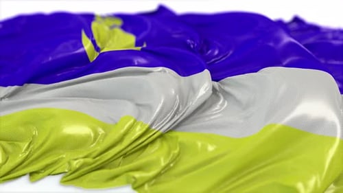 Clean Waving Flag Background with Animated Fabric Texture