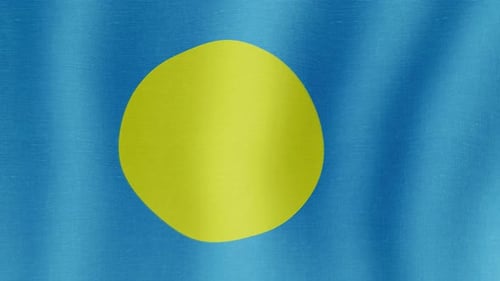 Palau National Flag Waving Seamless Loop