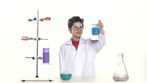 Child Scientist Conducts Science Experiment in the Laboratory