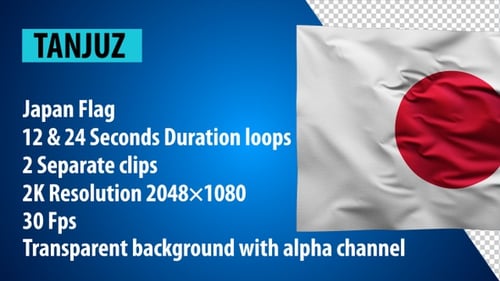 Realistic Waving Japan Flag Animation