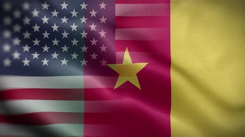 Waving Flags Composite: United States and Cameroon Alliance