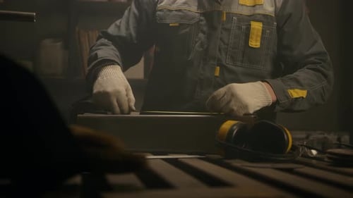 Metalworker in the workshop